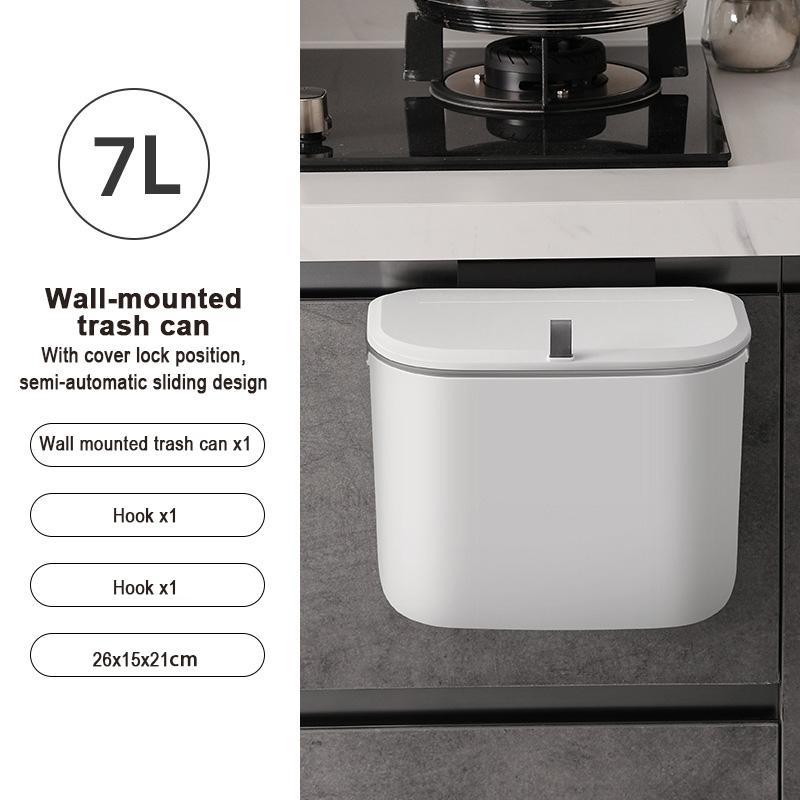 

Мусорное ведро для кухни, настенное, подвесное, мусорное ведро с крышкой, мусорное ведро для шкафа под раковиной, перерабатываемые отходы, кухонные принадлежности