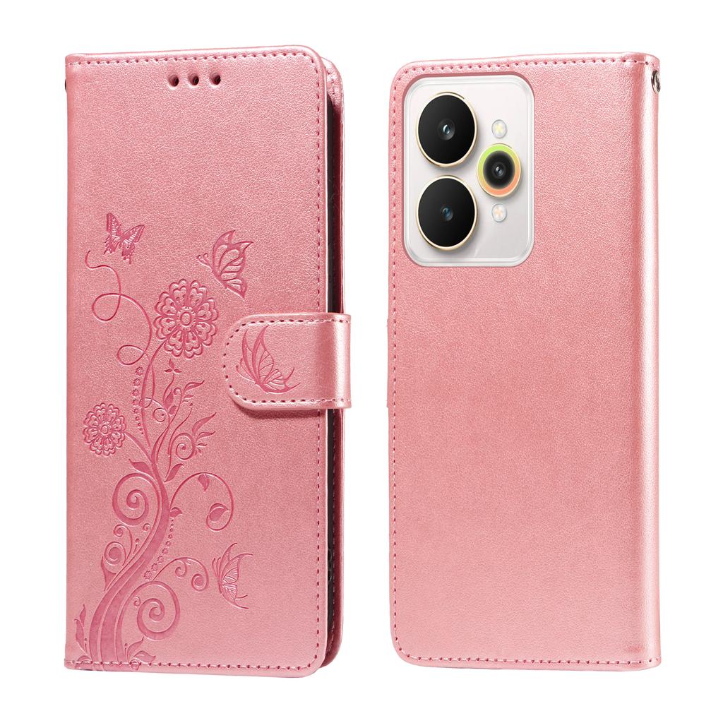 For Realme 15 Pro 5G/Realme 15 5G Leather Case Butterfly Floral Imprint Wallet Stand Cover