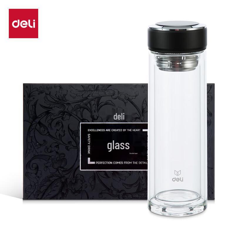 Deli 8978 Double-Layer Glass Cup