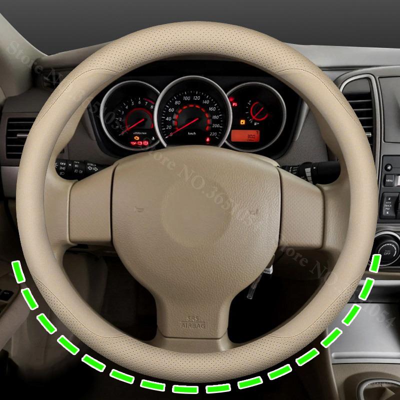 Breathable Napa Leather Car Steering Wheel Cover Non-Slip Car Handle Covers For Nissan Sylphy Qashqai Altima X-Trail Rogue