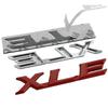 RE02Metal XLE Logo Letters Car Rear Trunk Emblem Badge Sticker Decals For Toyota Sienna RAV4 Corolla Camry Car Styling Accessories