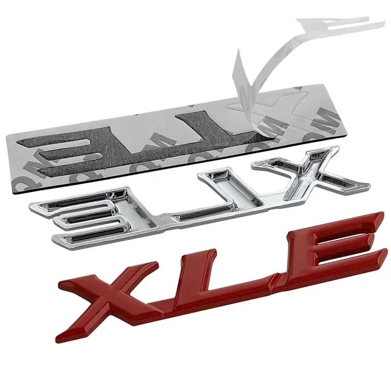 RE02Metal XLE Logo Letters Car Rear Trunk Emblem Badge Sticker Decals For Toyota Sienna RAV4 Corolla Camry Car Styling Accessories