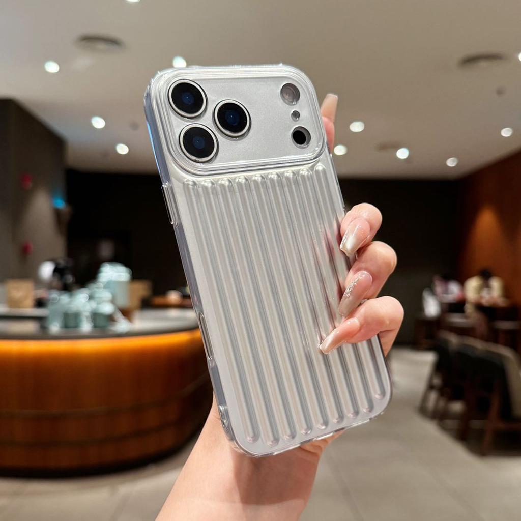 Fine Hole Vertical Pattern Light Column Shell for In for Apple 17PROMAX Trendy Girl Cute Simple Business Style Creative Mobile Phone Case
