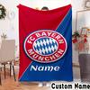 Custom Name Bayern Munich Crest Throws Blanket Flannel Blankets for Couch Bed Gifts for Men Women Picnic Blanket Christmas Fan Gifts