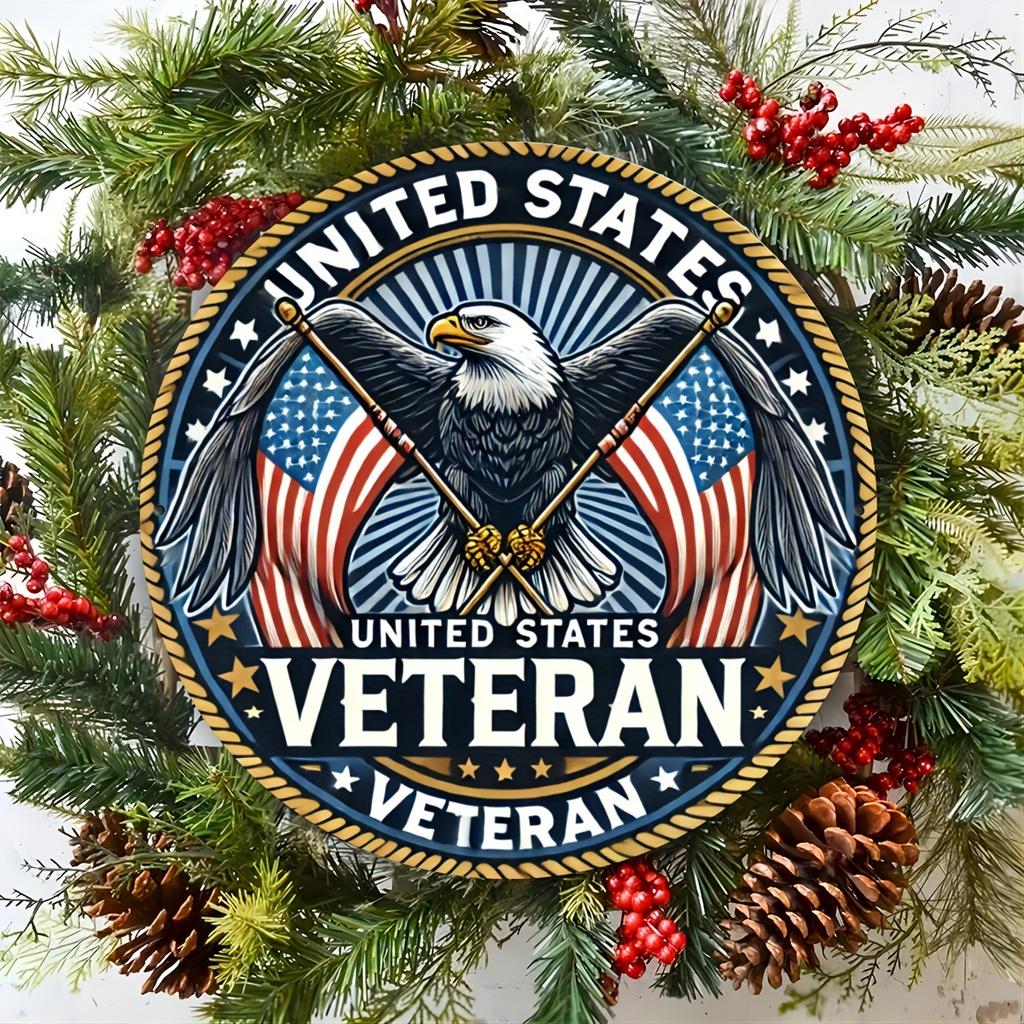 Patriotic Eagle American Flag Aluminum Sign VintageInspired Tin Wall Decor for Home Garage Porch and Outdoor Spaces