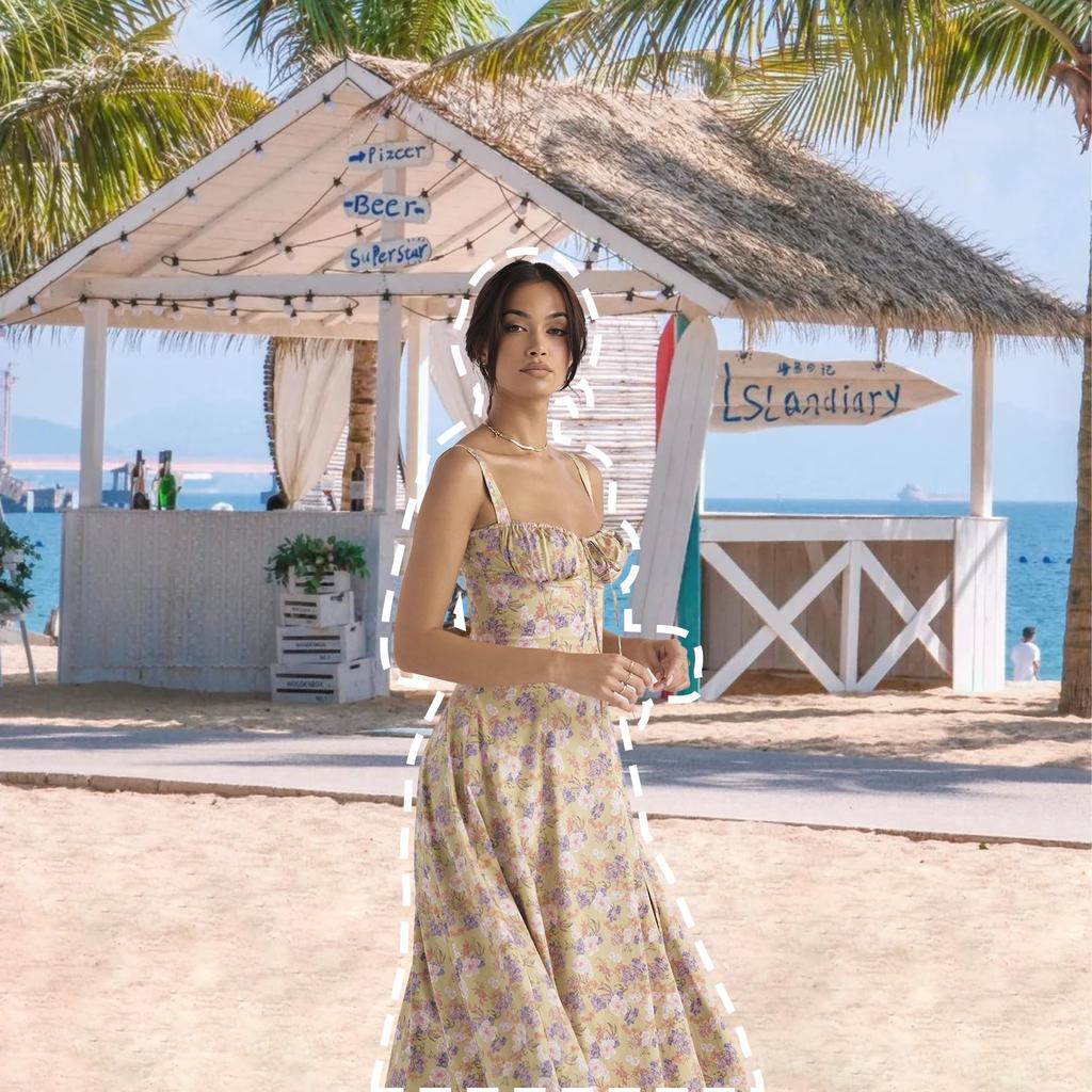 Floral Corset Dress Cottage Core Dress Women Corset Midi Dress Flowy Slit Spaghetti Straps Floral Corset Dress