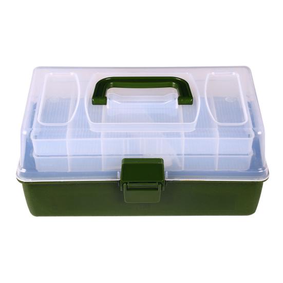 3 Layers Fishing Lure Box with Portable Handle Large Capacity Clear Heavy Duty