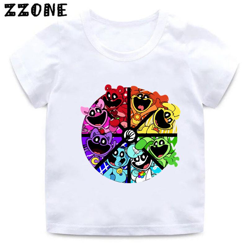 Summer Tops Hot Sale Smiling Animal Print Cartoon Children's T-Shirt Girls' Clothing