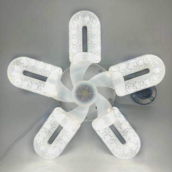Ceiling Fan Light with E27 Socket 5-Blade LED Fan Lamp with Remote 3 Speeds 3 Color Temperatures Quiet Energy-Saving Modern