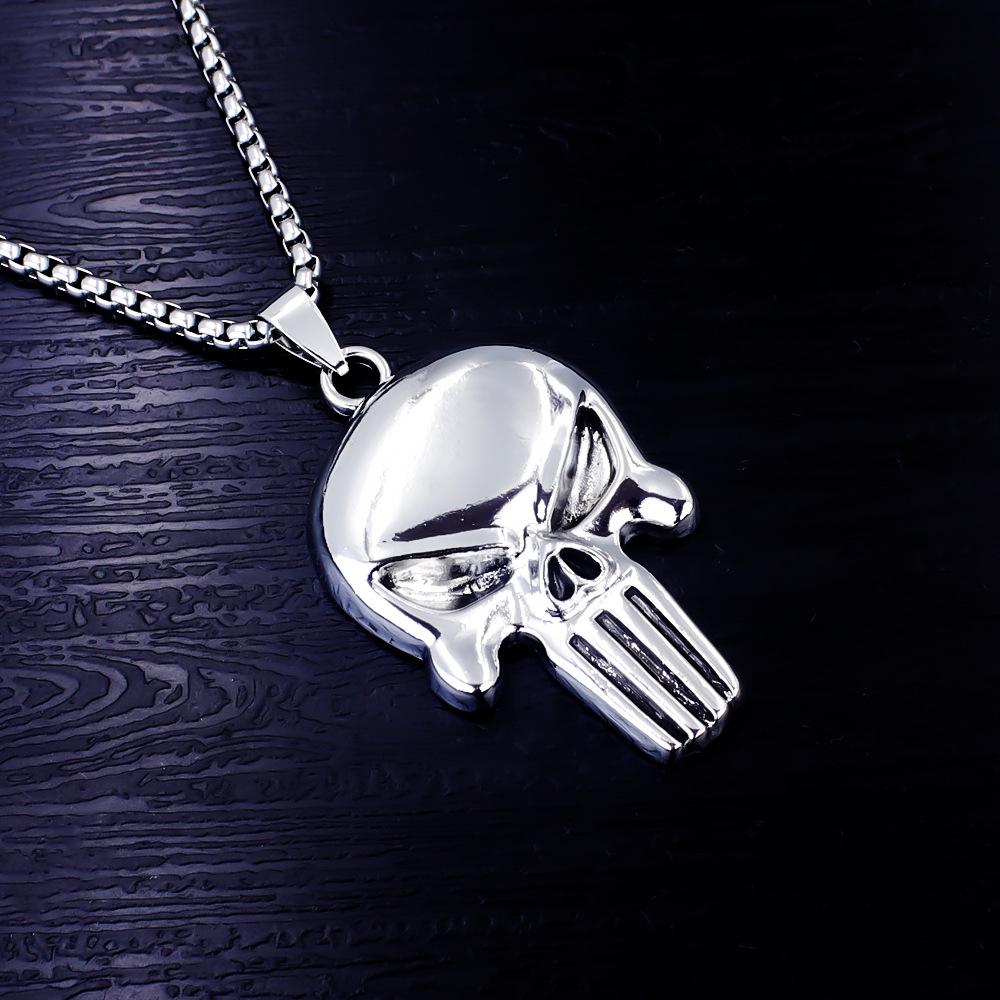 European Viking Titanium Steel Rune Necklace with Stainless Steel Spearhead and Compass Pendant