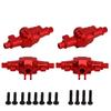 RC Front Rear Axle Housing Set Aluminum Alloy RC Axle Shell Upgrade Parts for FCX24 1 24 Crawler 6.2cm Red