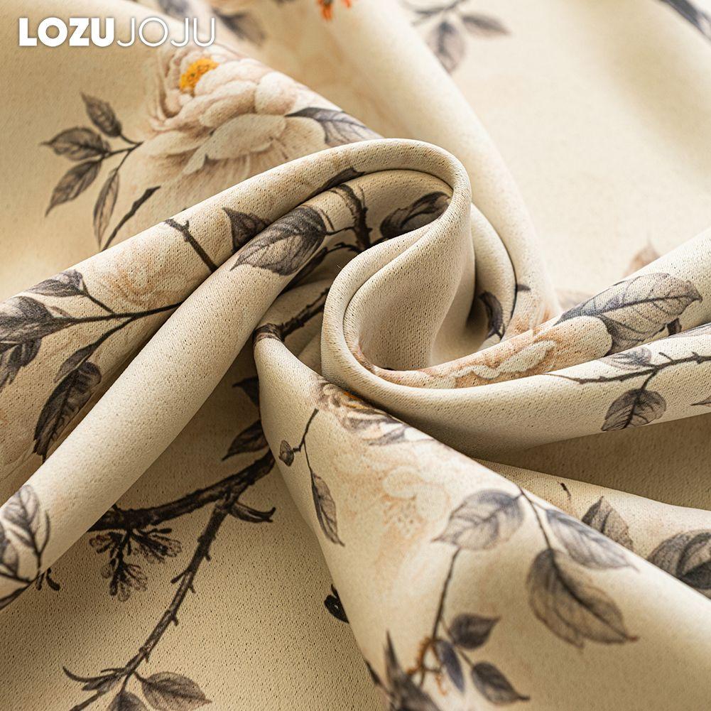 1PC LOZUJOJU Rural Style Retro Thick Curtains High-precision Printed Blackout Curtains for Bedroom Living Room Window for Home Decor
