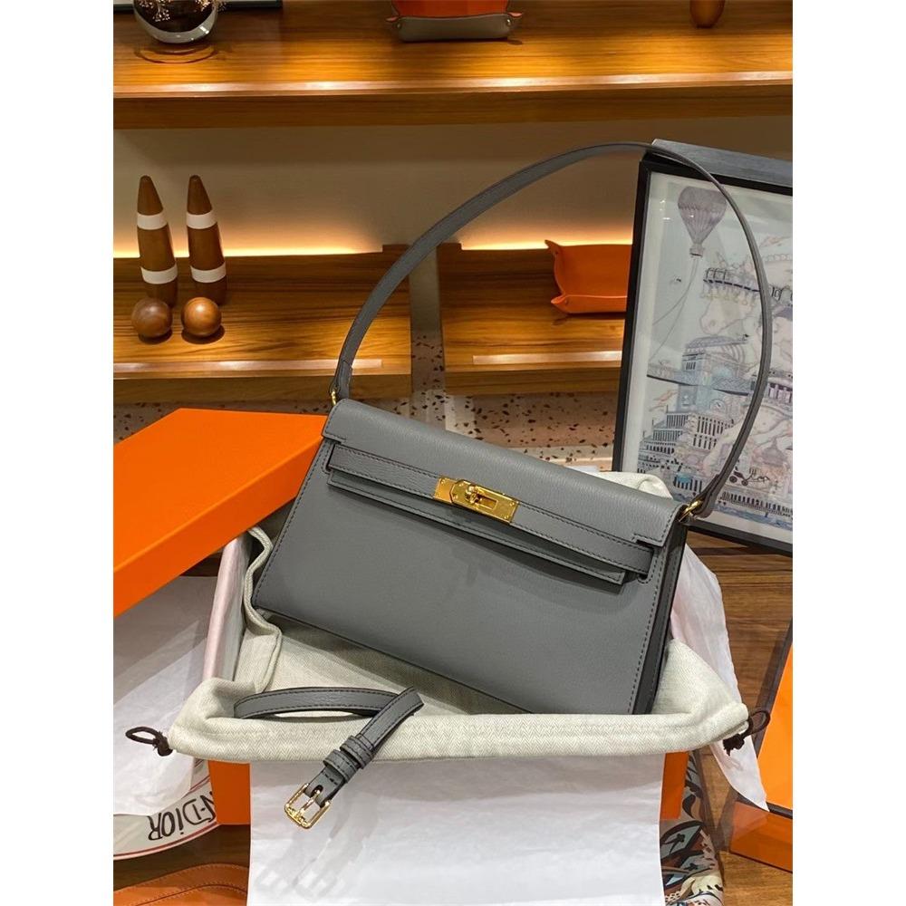 2023 Nowa torba KLelan z wzorem kóz, pod pachę, na jedno ramię, crossbody, damska, pozioma, retro, kopertówka, skóra kozia