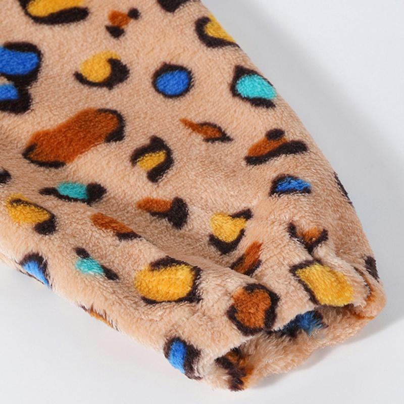 Dětská mikina Dětská mikina s kapucí z korálového sametu s leopardím potiskem