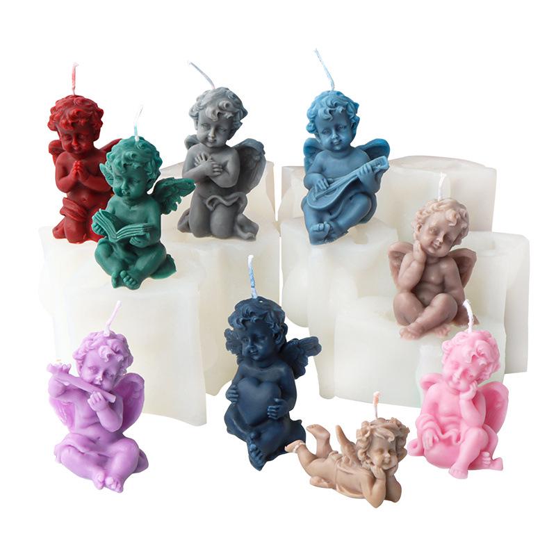 Silicone 3D Angel Candle Mold: Human Body with Wings for Aromatherapy Ornaments