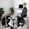 1 Stück Katzenmuster Büro Runder Teppich, Indoor-Matte Geeignet für Büro, Unter Bürostühlen Schlafzimmer Wohnzimmer Heimdekoration, Raumdeko