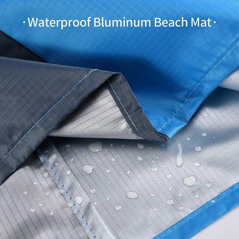 2.1x2m Waterproof Pocket Camping Mat Beach Blanket Folding Camping Mat Mattress Portable Lightweight Mat Outdoor Picnic Mat Sand Beach Mat