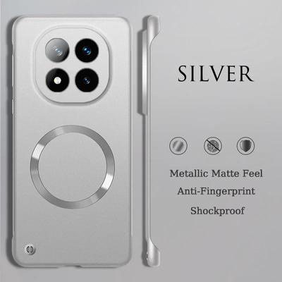 Ultra Thin Metallic Paint Texture Frameless Magnetic Case For Redmi Note 15 14 Pro Plus K80 K70 E Pro Shockproof Protect Cover