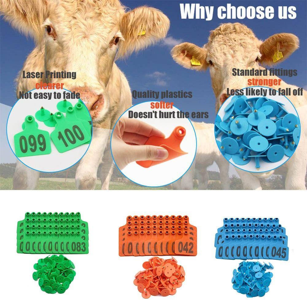 100Pcs Farm Equipment Cow Ear Tag Card 001-100 Numbers Pig Sheep Ear Sign Cattle Ear Marker  Cow