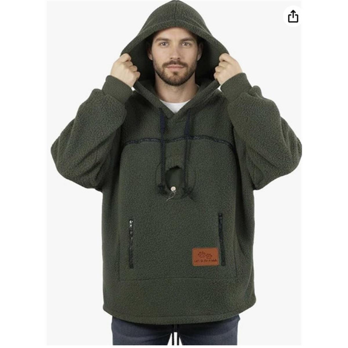 Men Hoodie With Cat Pouch Pocket