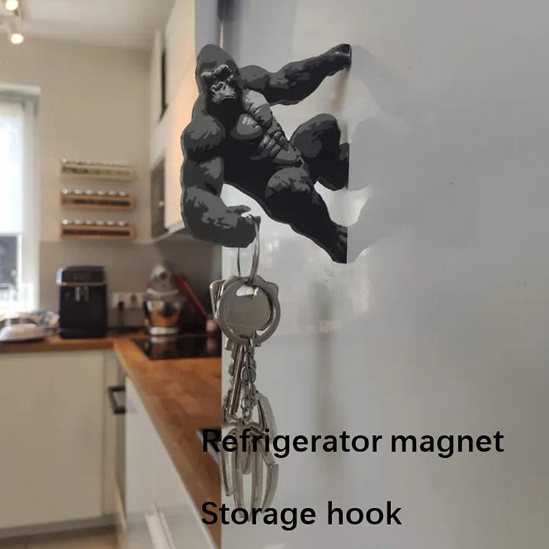 Magnetic King Kong Fridge Magnet Chimpanzee Monkey Acrylic Magnetic Decor Storage Hook Key Hook Collection Gift Home Decoration