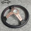Spceddy Für Lenkrad 14 Zoll 350mm Perforiertes Leder Konkav Auto Sportlenkrad