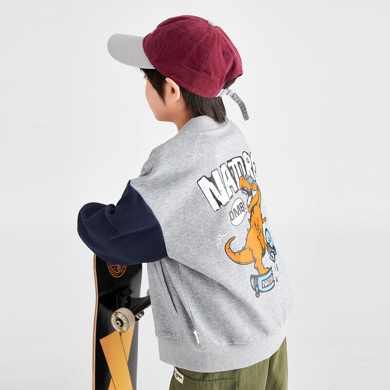 Duo Duo Jia Boys  Dinosaur Colorblock Baseball Jacket 120