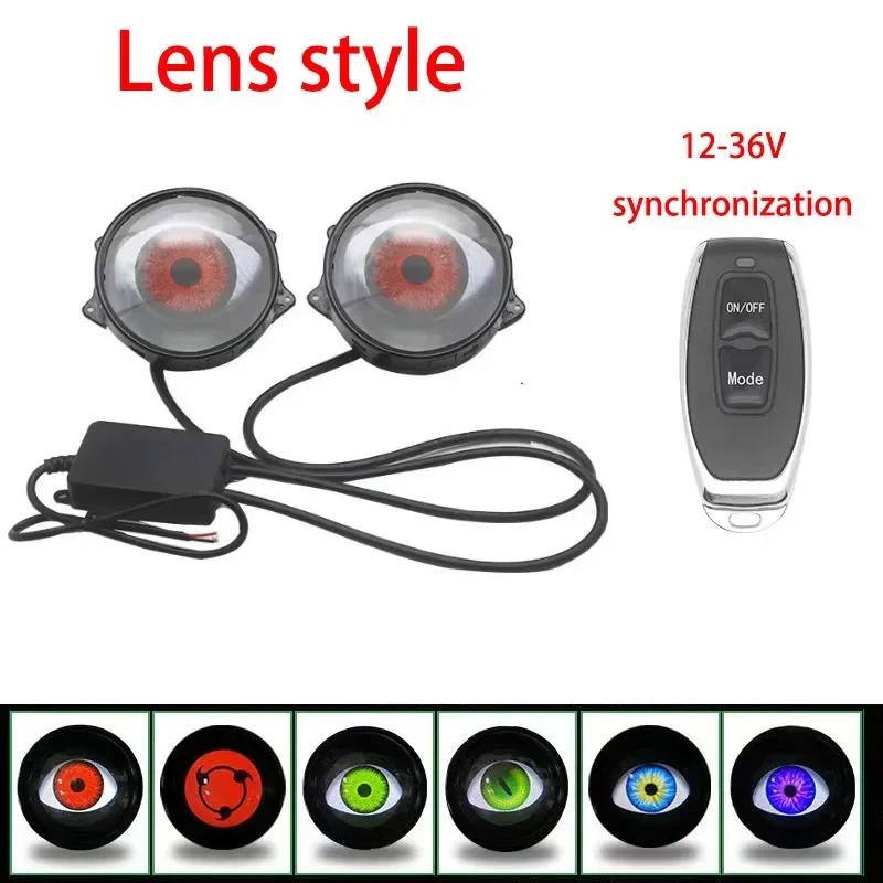 3 Inch Devil Eye LED Headlight Kit Car Dynamic Lights 12v with Remote Control Control Eyes Retrofit Kits Headlight Assembly