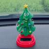 Christmas Solar Tree, Swinging Tree Car Dashboard Decor, Solar Powered Nodding Ornament for Vehicle And Desk Festive Holiday Decor