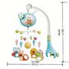 360° Musical Baby Crib Mobile Rotating Night Light Projection Bed Bell Toy Four Speed Timming Hanging Infant Newborn Bedside Gif