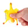 Funny Chicken Egg Laying Hens Crowded Stress Ball Keychain Portable Squeeze Chicken Key Ring Funny Spoof Tricky Gadgets Toy