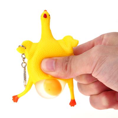 Grappige Kip Legkippen Drukke Stressbal Sleutelhanger Draagbare Knijp Kip Sleutelhanger Grappige Spoof Lastige Gadgets Speelgoed