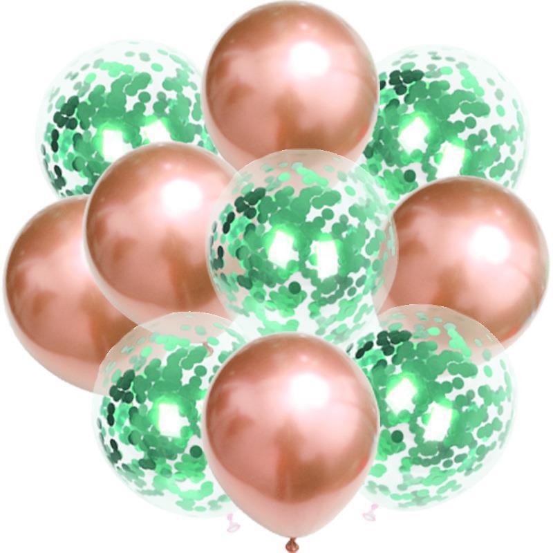 Birthday & Ceremony Decoration Balloon Set: Metallic Sequins, Table & Ground Floating Balloons.