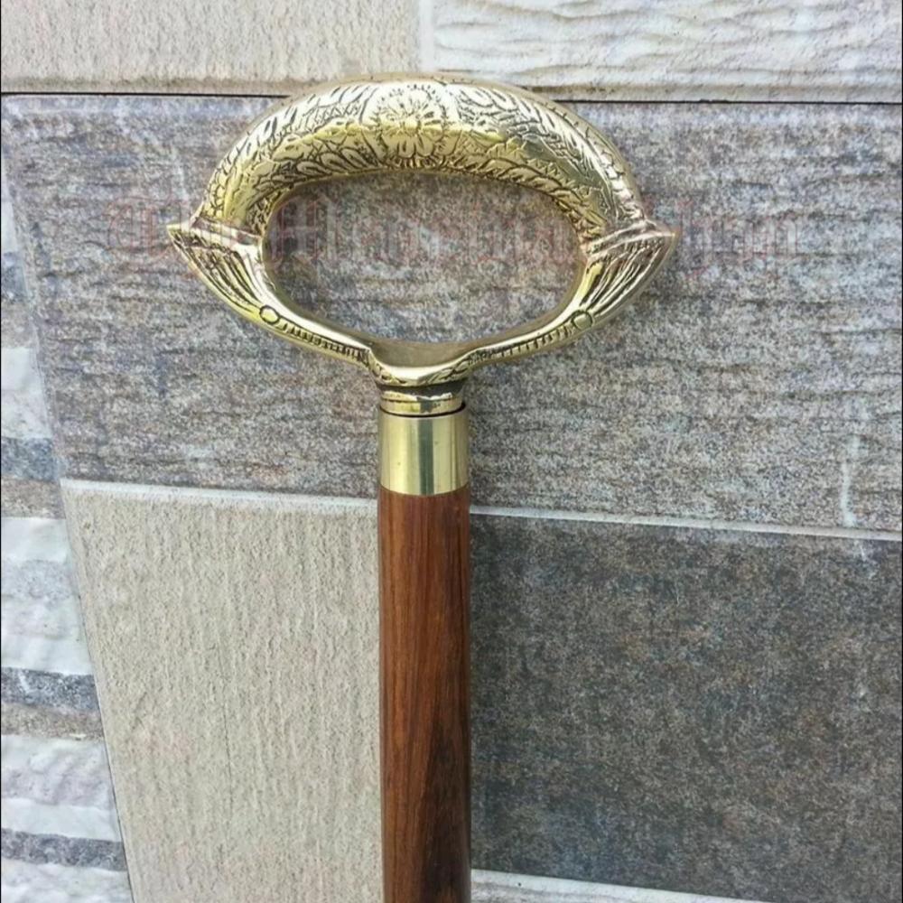 Pure Sheesham, Handmade Walking Cane, Brass Walking Stick, Adult Walking Cane, Vintage Walking Stick, Sheesham Wood Cane