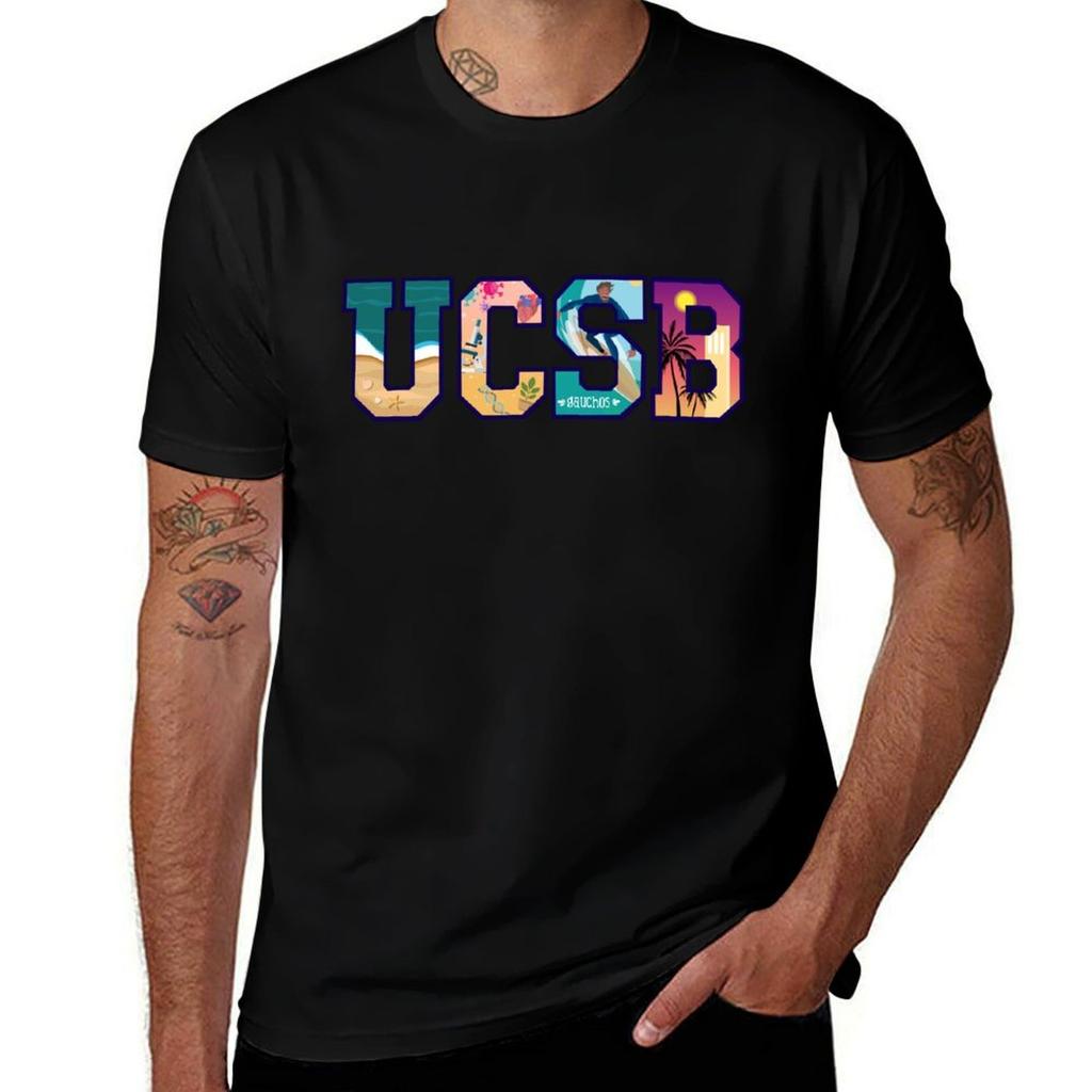 UCSB Sticker TShirt Soft Basic Cotton Short Sleeve Tee