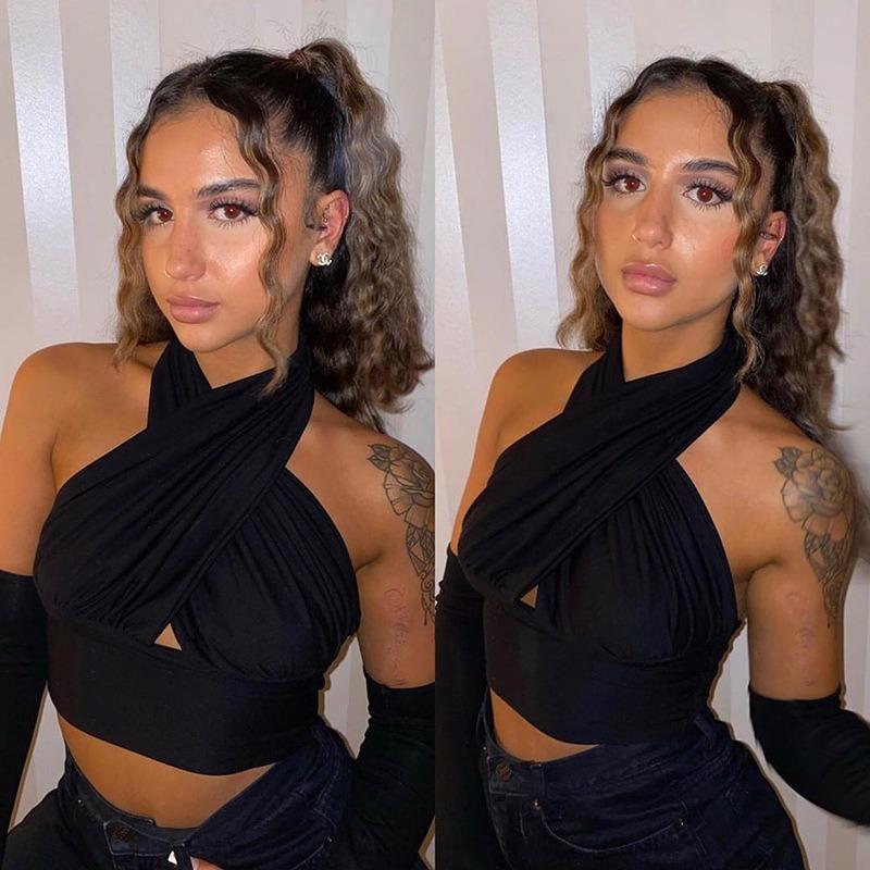 New Summer Sleeveless Sexy Halter Neck Camis Vest Streetwear Fashion Women Y2k Crop Top Elegant Solid Color Party Slim Fit Backless Clothes