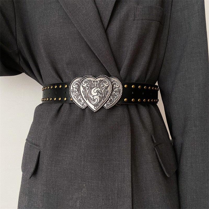 

Кожаная любовь принт дизайн с заклепками поясная цепочка изысканная модная универсальная цепочка легкая роскошь высококлассные поясные аксессуары женские