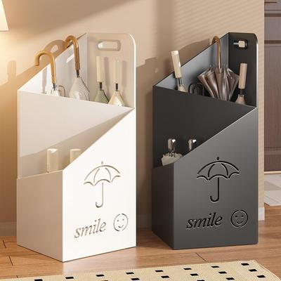 Umbrella Stand and Storage Rack with Draining Bucket for Entryway or Hotel Use