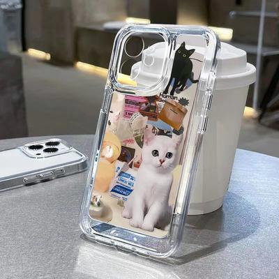 Cute Cat Cartoon Animal Phone Case for iPhone 11 Phone Case iPhone 13 15 Pro Max 12 14 Pro XS XR X 7 8 SE Silicone Soft Transpar