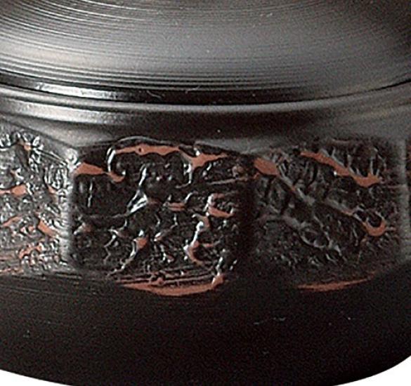 Tokoname Takeharu Ofen rot Y663 Ware, Veränderung, 12-eckige Teekanne, schwarz, 250ml,