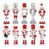 Holiday Decorative Tabletop Figurines Wood Nutcrackers Ensembles Seasonal Christmas Decoration 13cm Desktop Display