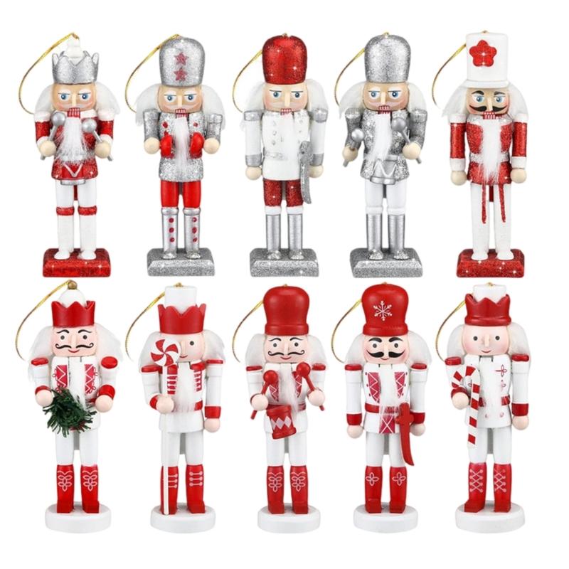 

Holiday Decorative Tabletop Figurines Wood Nutcrackers Ensembles Seasonal Christmas Decoration 13cm Desktop Display 1