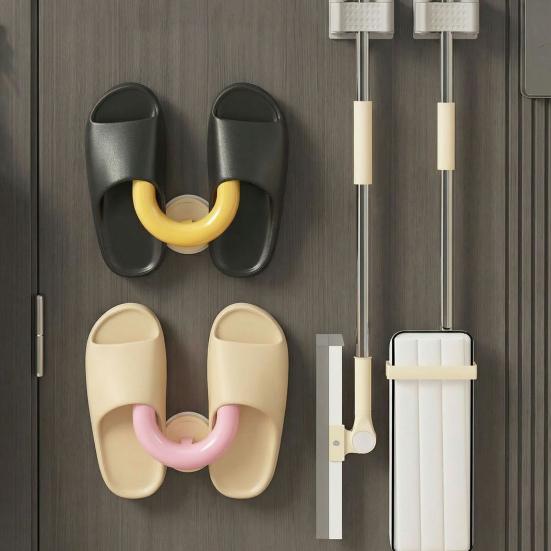 Slippers Storage Rack Wall Mount Suction Cup Drying Rack U Shape Slipper Holder for Bathroom Kitchen