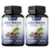Pslalae Elderberry Capsules, Enriched with a Blend of Vitamin C and Zinc, Suitable for Adults, Nutritional Supplement.