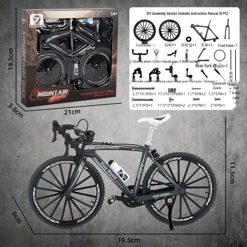 1:8 Scale Alloy Bicycle DIY Assembly Model - Cross-Border Exclusive