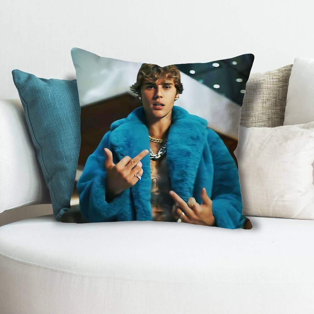 Singer JJustin BBieber Various Sizes Square Pillow Case For Car Home Bedchamber Decor Custom Valentine gift