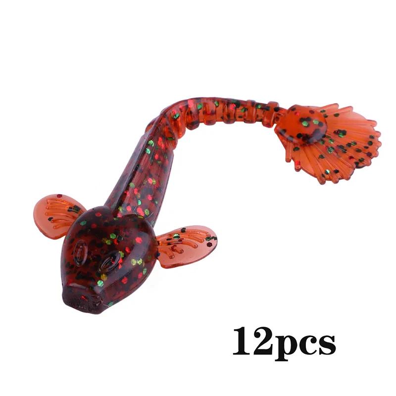 Soft Lure 4.5g 3.5in 90mm 12PCS/Lot Fishing Swimbait Lure Set Tail Worm Saltwater/Freshwater Fishing Baits