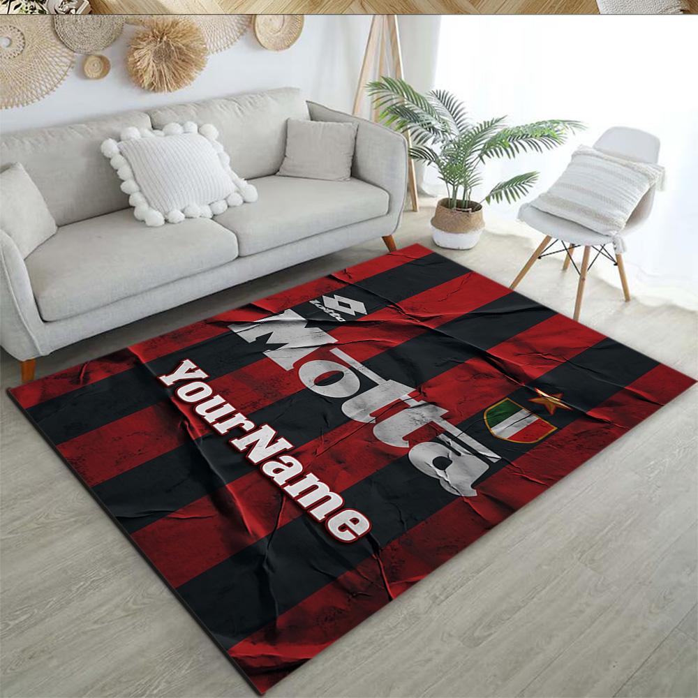 Ac Milan Customize Text Carpet Perfect for Kitchen Outdoor Dining Room Playrooms Anti-slip Rug Office home decor Perfect Gift for Women/Men
