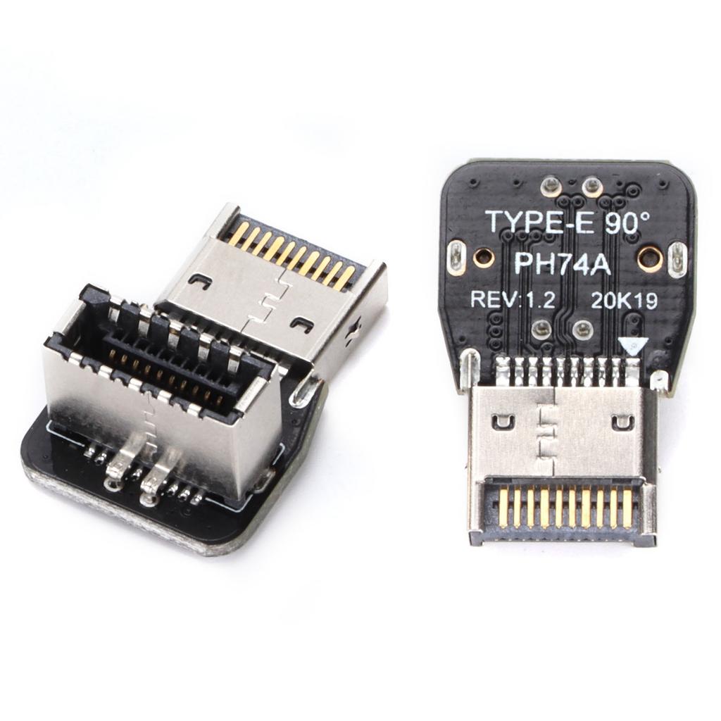 2Pcs Adapter Metal USB3.1 10Gbps Male To Female TypeE Plug Play Extended Data Adapter