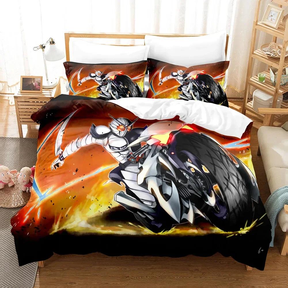 Luxury New 3D Print Kamen Rider Bedding Set Duvet Cover Pillowcase comfortable Bedding Set King Size Bedding Sets Home Textile